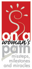on a woman's path logo